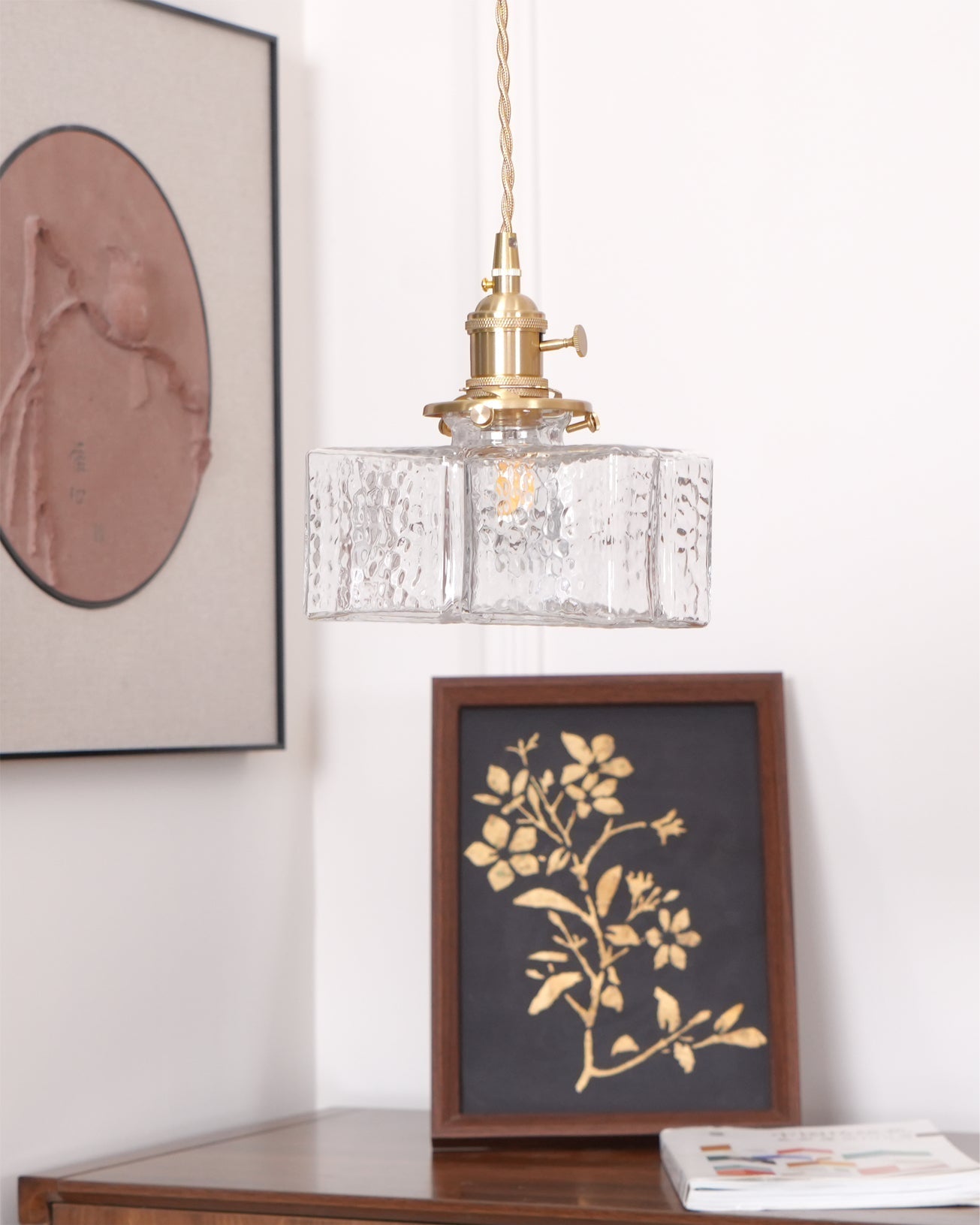 Elara Brass & Glass Pendant Light Elvis Store
