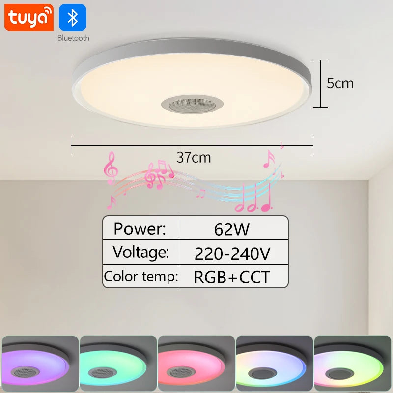 Smart Tuya RGB Dimmable Ceiling Light – Music Sync LED Fixture with Remote (30/37/46 cm, AC220V) Elvis Store