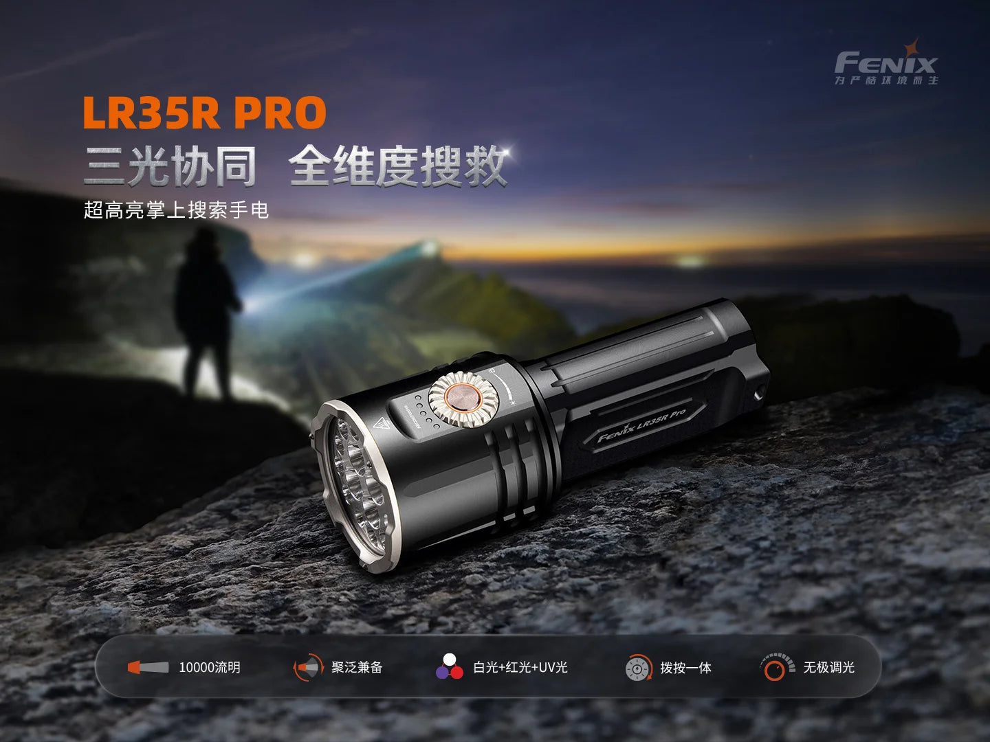 Fenix LR35R Pro 10000流明 射程500米 續航時間135小時 21700電池 IP68 手電筒 Flashlight 愛維斯 照明