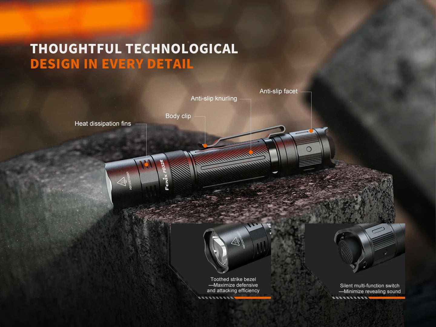 Fenix PD32R 1400 Lumens 347 meters IP68 Flashlight