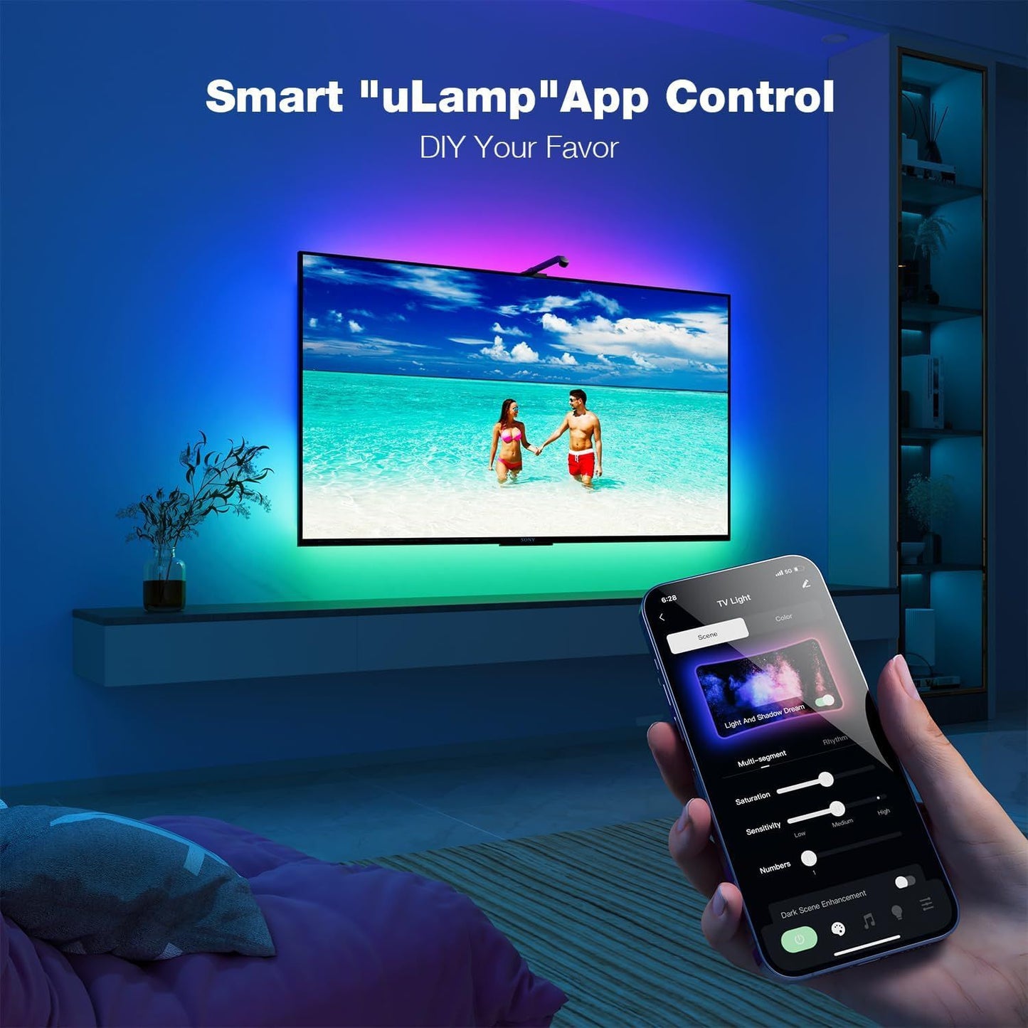 Smart RGB TV Backlight LED Strip with Screen Sync – USB Bluetooth App Control