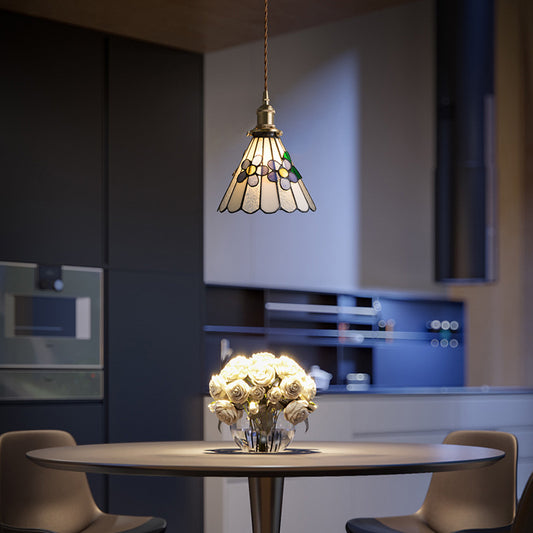 Japanese Retro Antique Brass Pendant Light|Vintage Bedside & Café Hanging Lamp