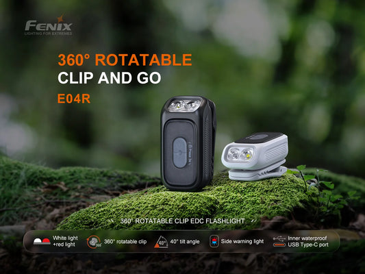 Fenix E04R 360°EDC 300流明 46米 87小時 夾持手電筒 愛維斯 照明