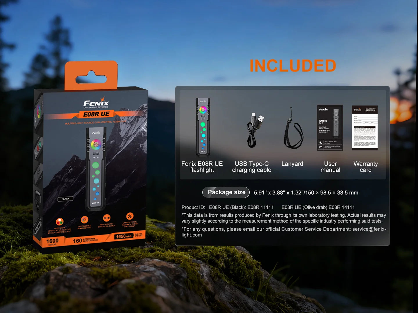 Fenix E08R UE 1600流明 160米遠射 多光源雙控手電筒 愛維斯 照明