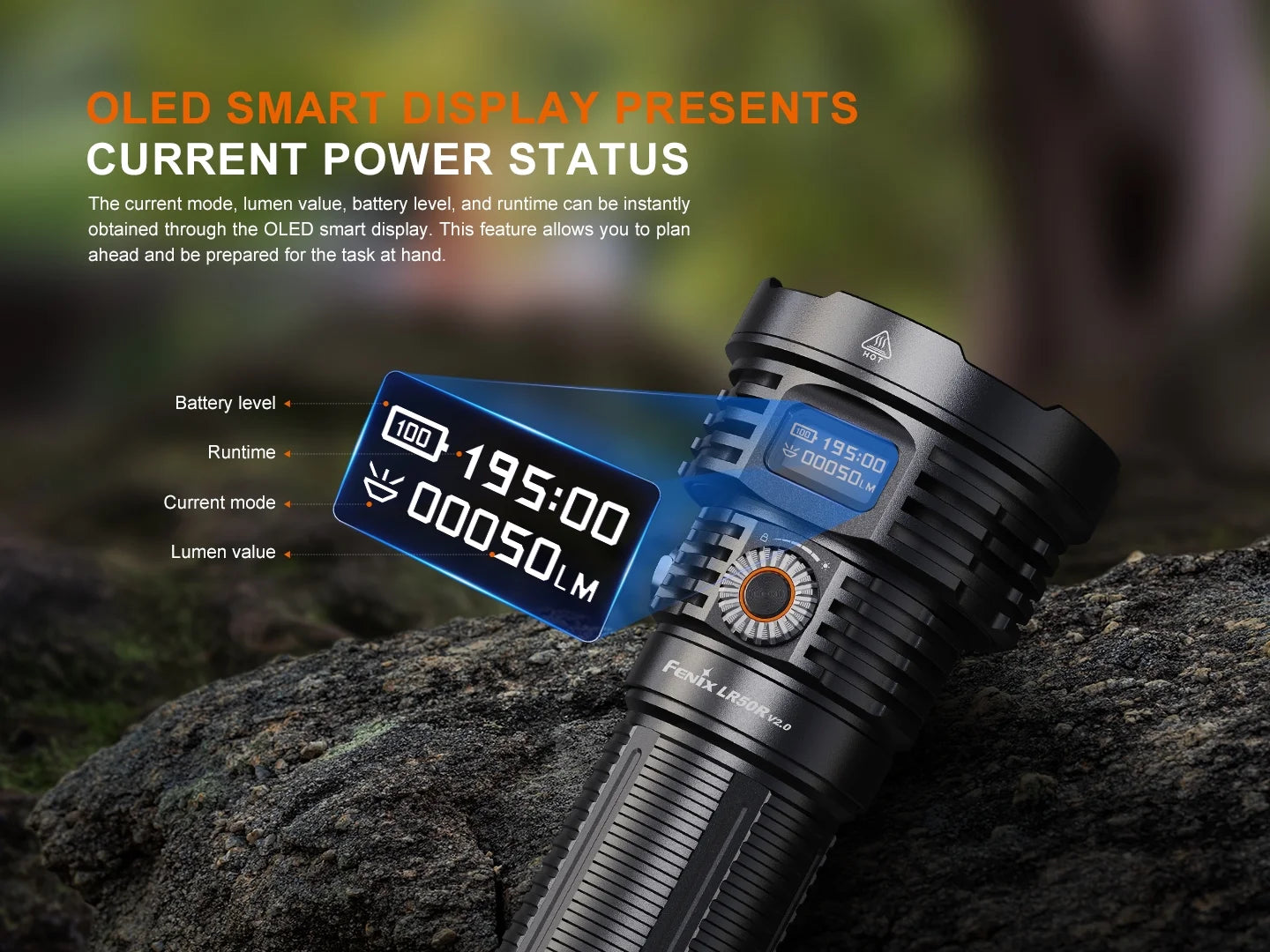 FENIX LD50R V2.0 Flashlight 超強光電筒 18000流明 844米射程 195 小時 愛維斯 照明
