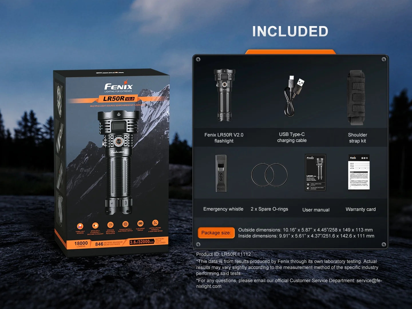 FENIX LD50R V2.0 Flashlight 超強光電筒 18000流明 844米射程 195 小時 愛維斯 照明