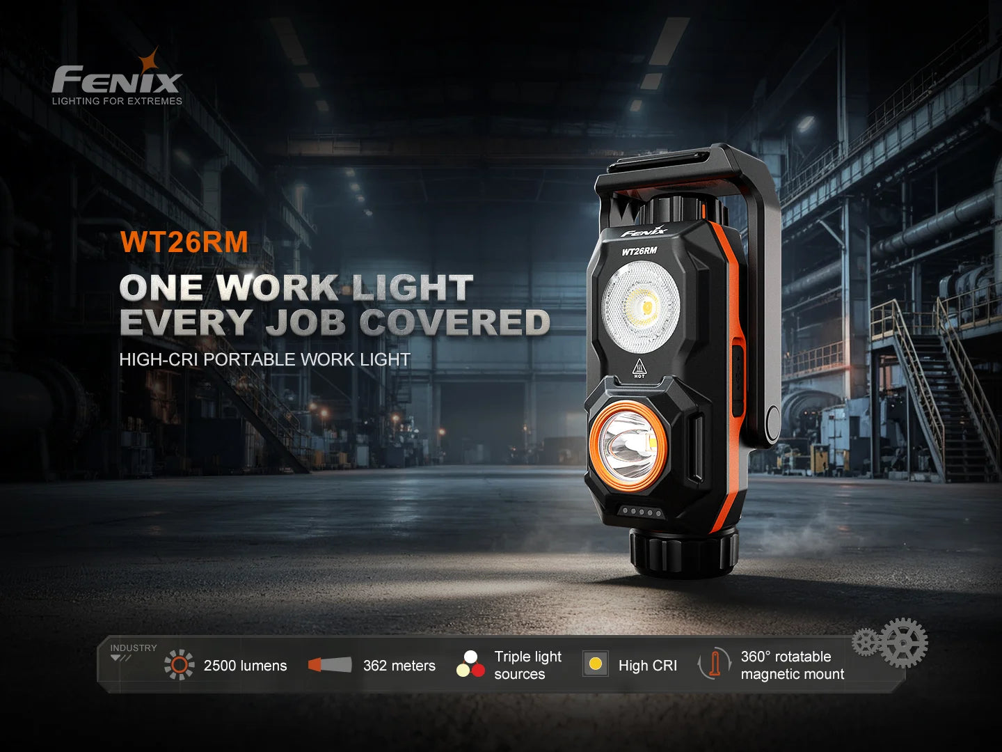 Fenix WT26RM 高顯色聚泛工作燈 2500流明 69小時 IP66 FENIX