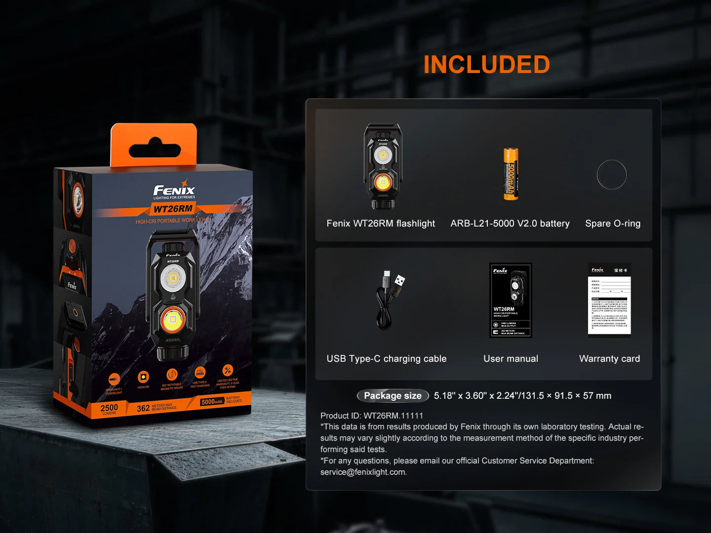 Fenix WT26RM 高顯色聚泛工作燈 2500流明 69小時 IP66 FENIX