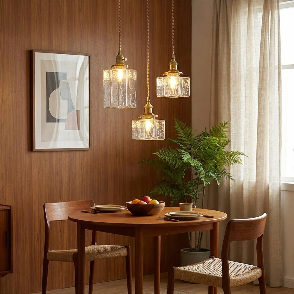 Elara Brass &amp; Glass Pendant Light Elvis Store