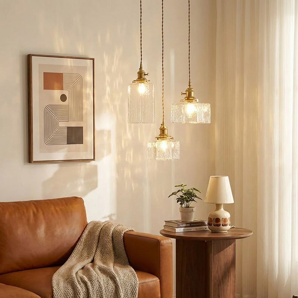Elara Brass &amp; Glass Pendant Light Elvis Store
