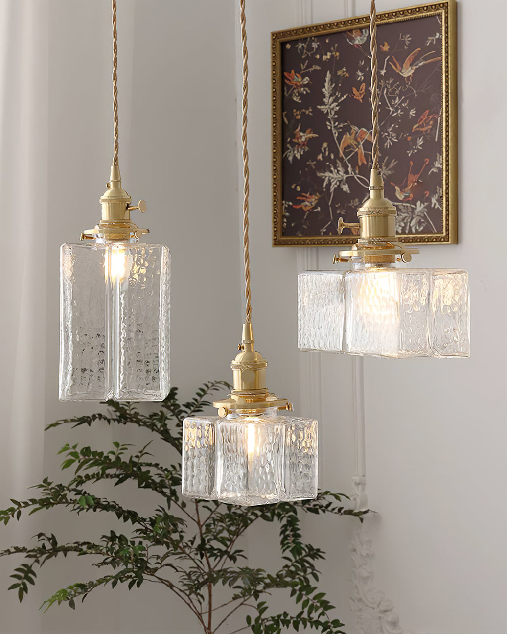 Elara Brass &amp; Glass Pendant Light Elvis Store