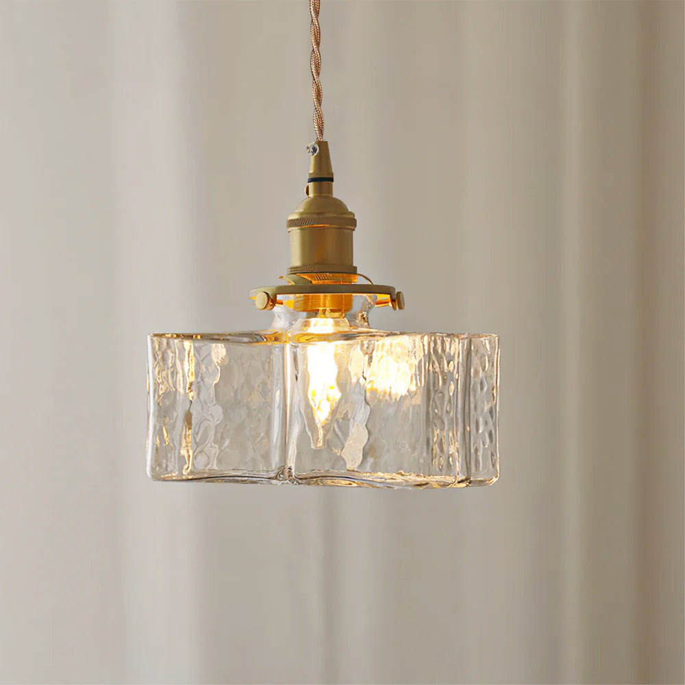 Elara Brass &amp; Glass Pendant Light Elvis Store