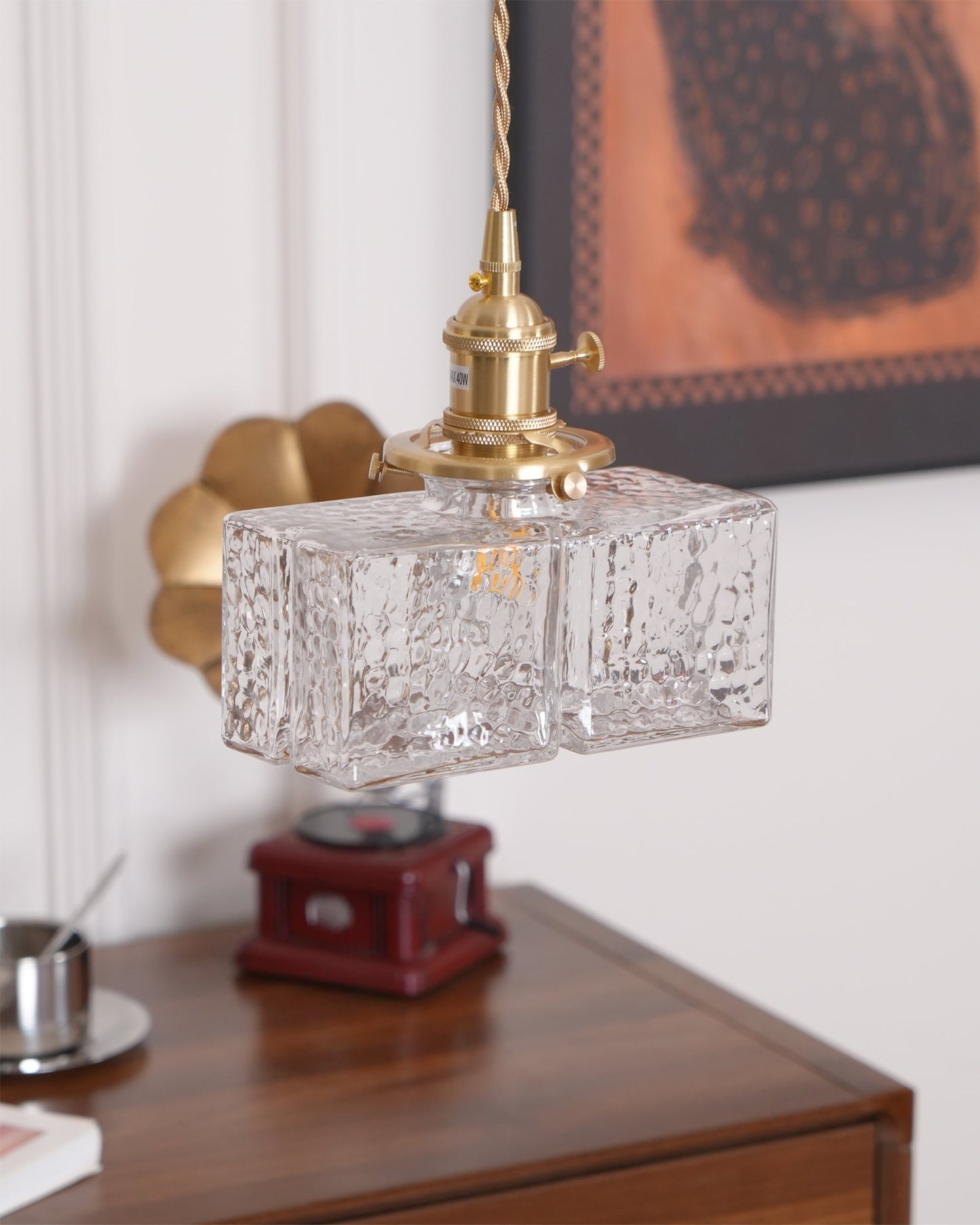 Elara Brass &amp; Glass Pendant Light Elvis Store