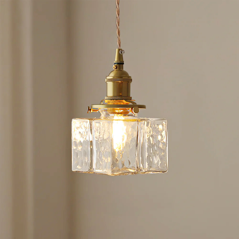Elara Brass &amp; Glass Pendant Light Elvis Store