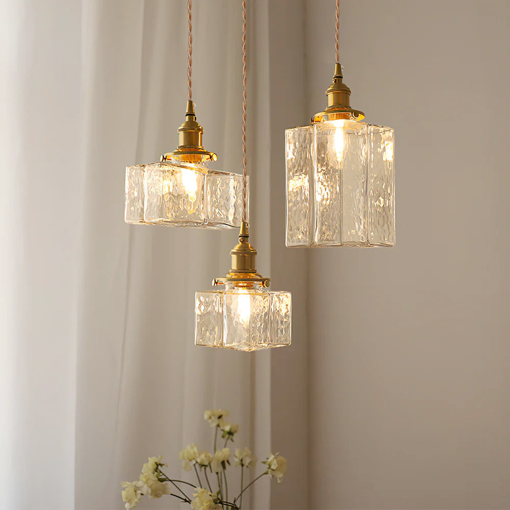 Elara Brass &amp; Glass Pendant Light Elvis Store