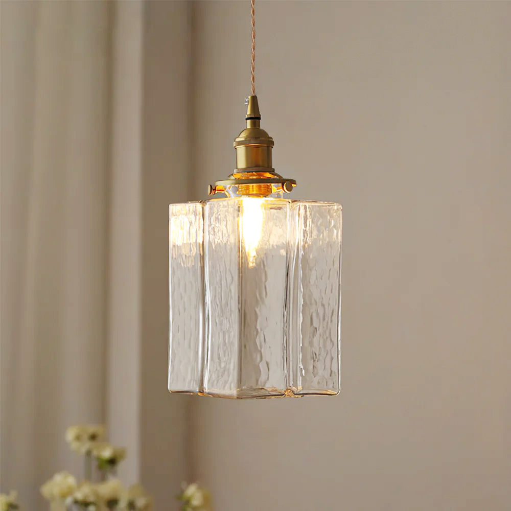 Elara Brass &amp; Glass Pendant Light Elvis Store