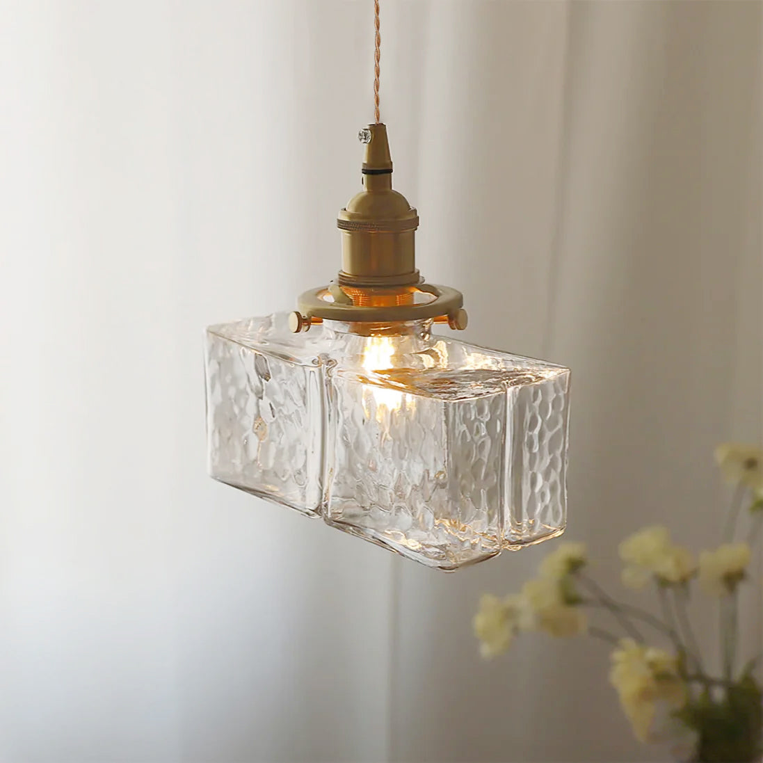 Elara Brass &amp; Glass Pendant Light Elvis Store
