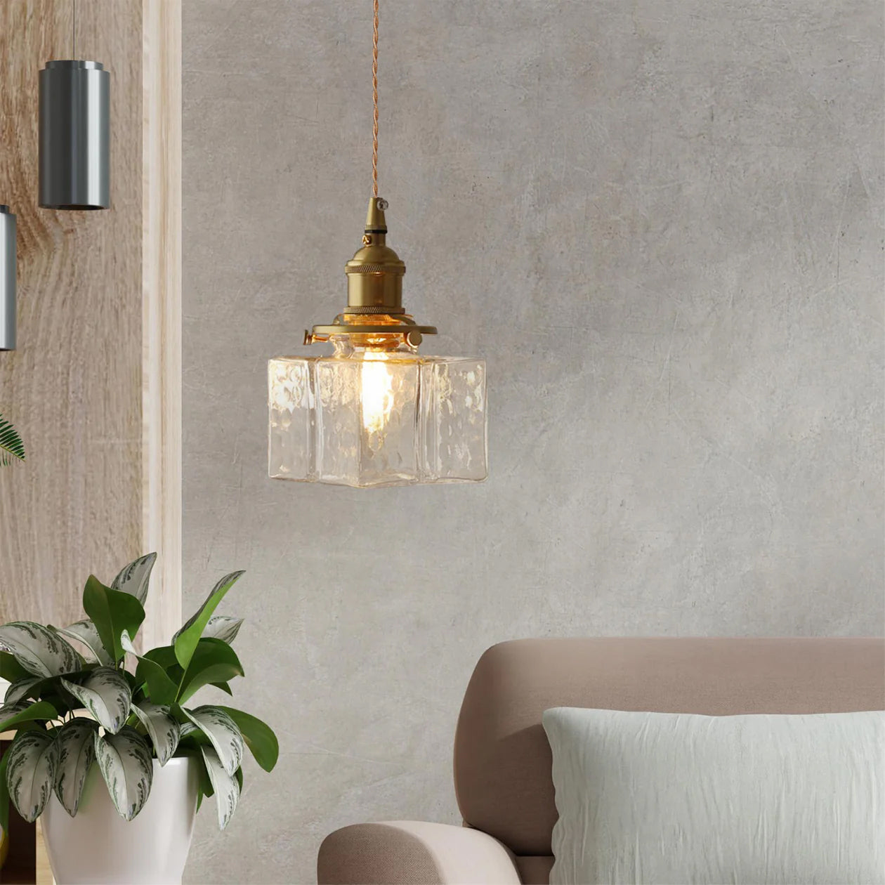 Elara Brass &amp; Glass Pendant Light Elvis Store