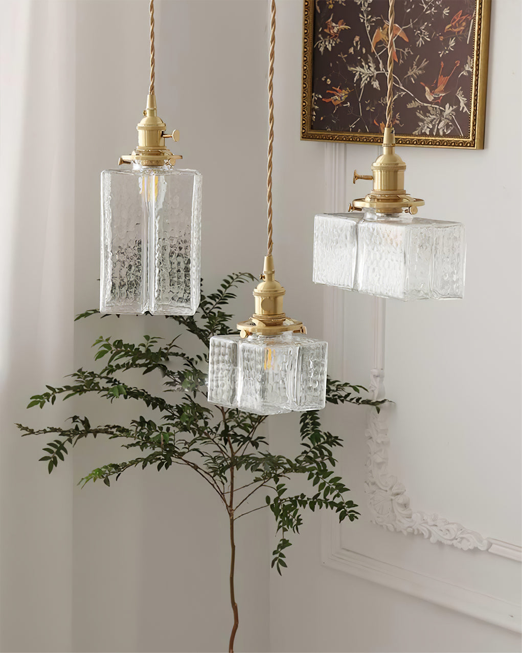 Elara Brass &amp; Glass Pendant Light Elvis Store