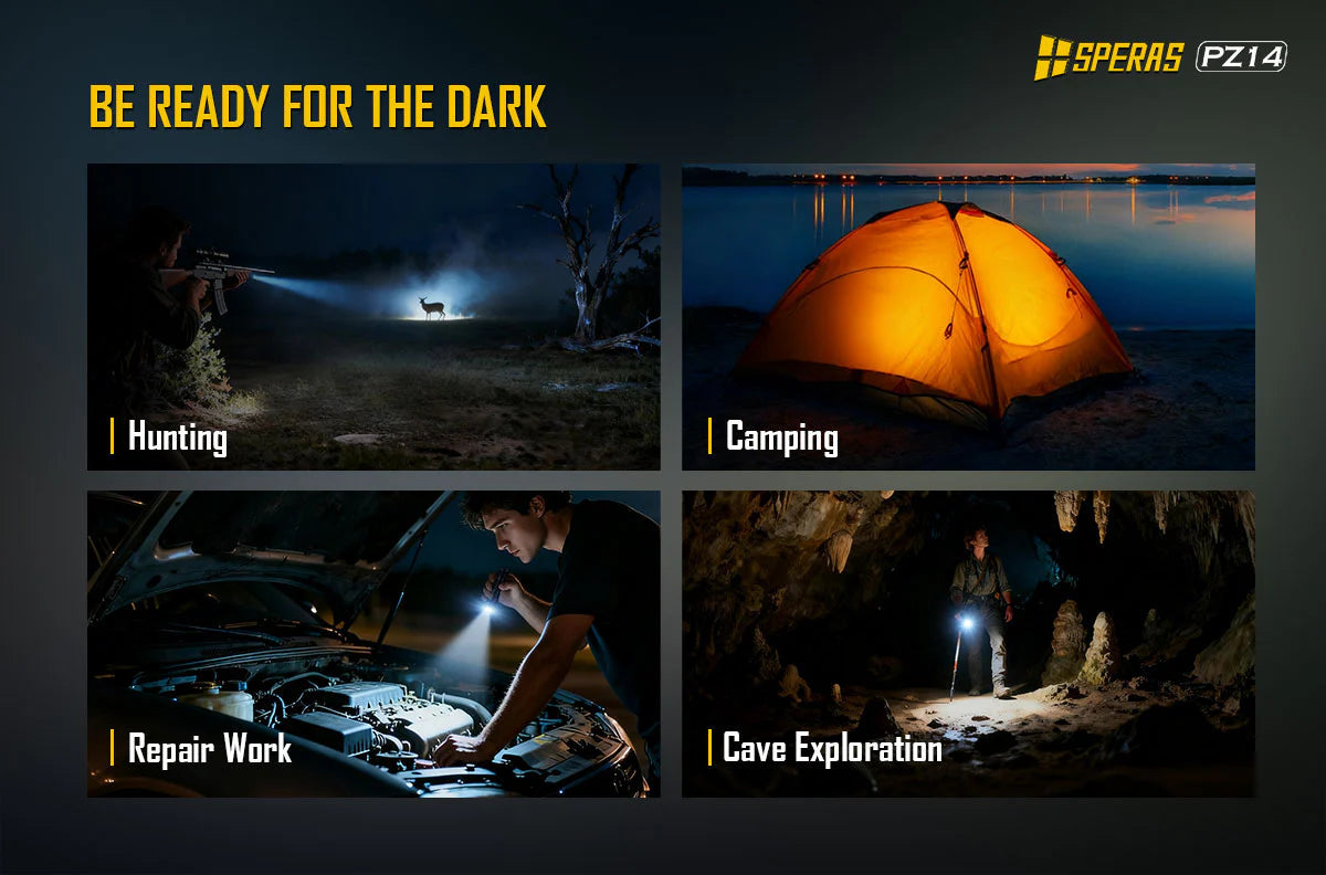 SPERAS PZ14 Zoomable EDC Tactical Hunting Outdoor Flashlight 1000lm 440m 愛維斯 照明