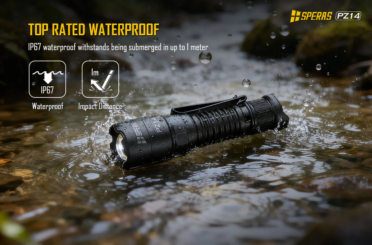 SPERAS PZ14 Zoomable EDC Tactical Hunting Outdoor Flashlight 1000lm 440m 愛維斯 照明