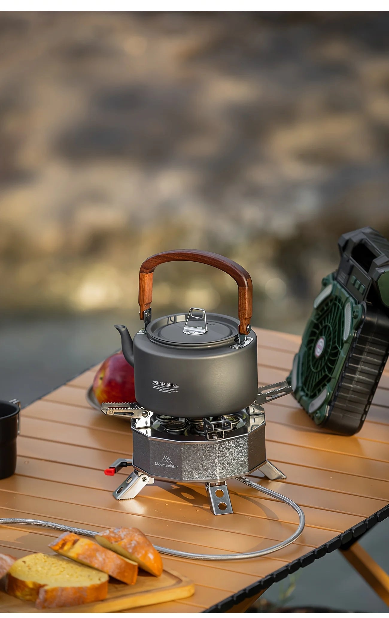 Heavy-Duty Aluminum Camping Tea Kettle — Lightweight Portable Outdoor Kettle with Wooden Handle Elvis Store