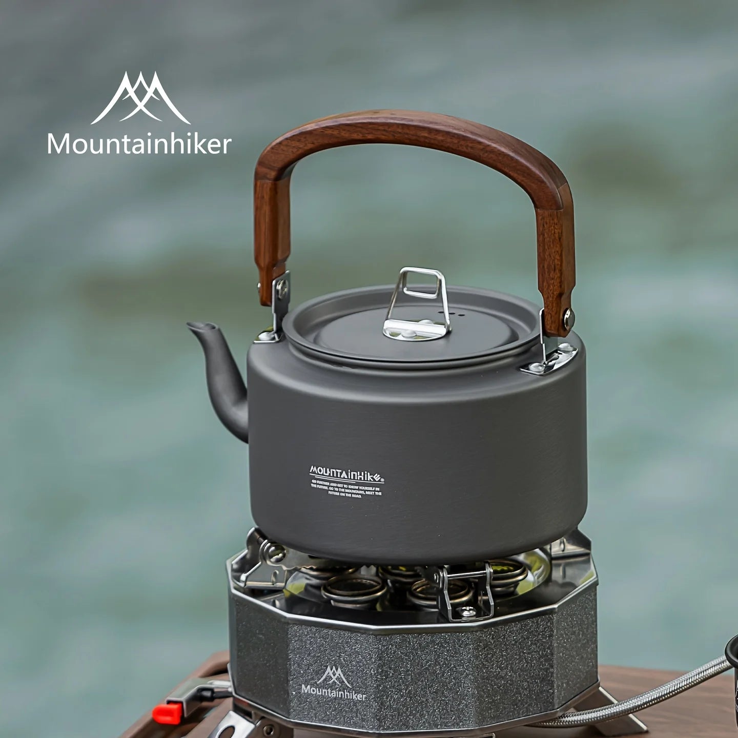 Heavy-Duty Aluminum Camping Tea Kettle — Lightweight Portable Outdoor Kettle with Wooden Handle Elvis Store