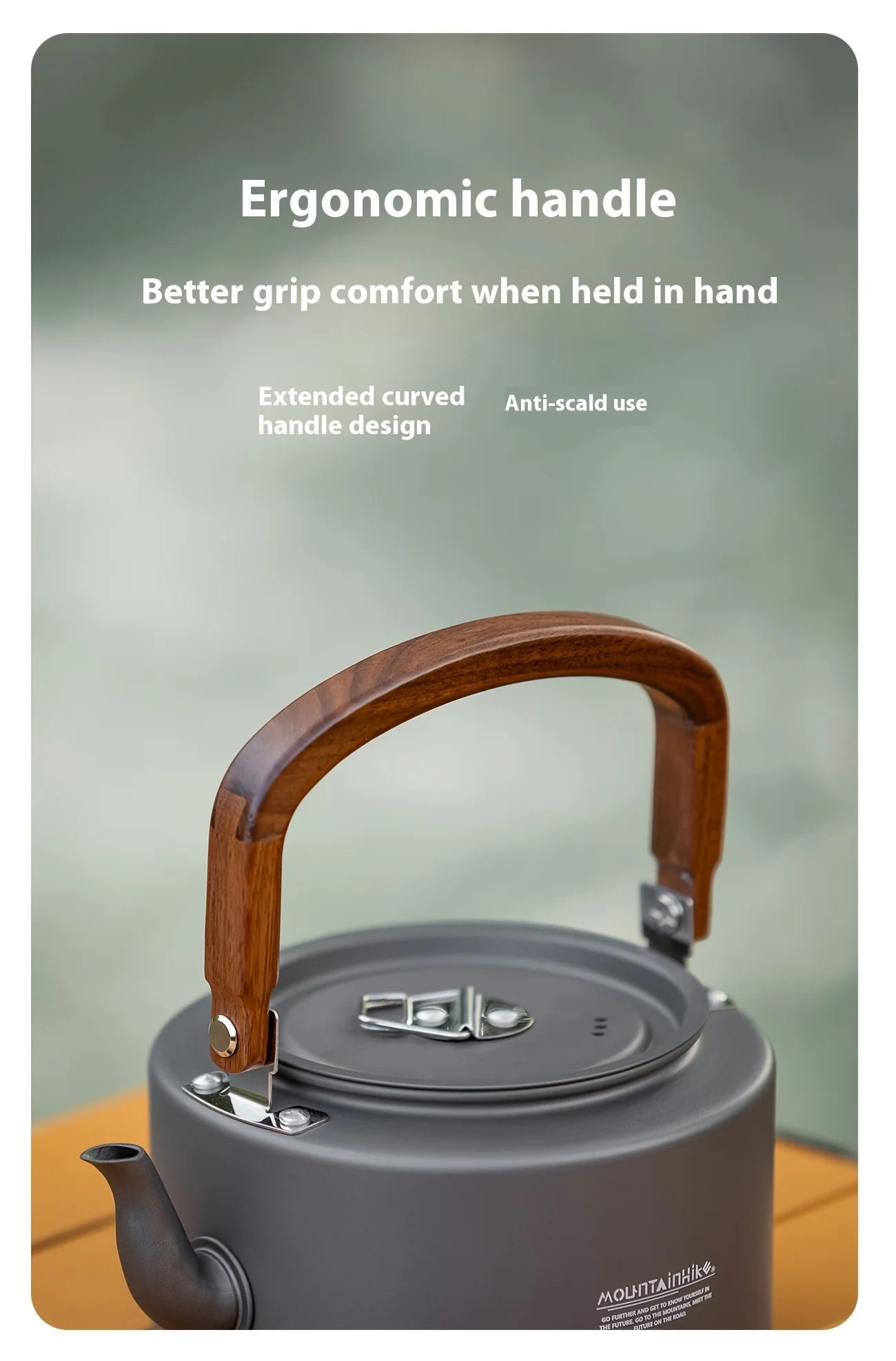 Heavy-Duty Aluminum Camping Tea Kettle — Lightweight Portable Outdoor Kettle with Wooden Handle Elvis Store