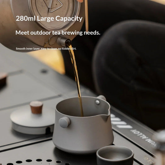 Portable Outdoor Camping Tea Kettle Set – Aluminum Alloy Teapot + 3 Teacups | Lightweight Hiking & Travel Cookware Elvis Store