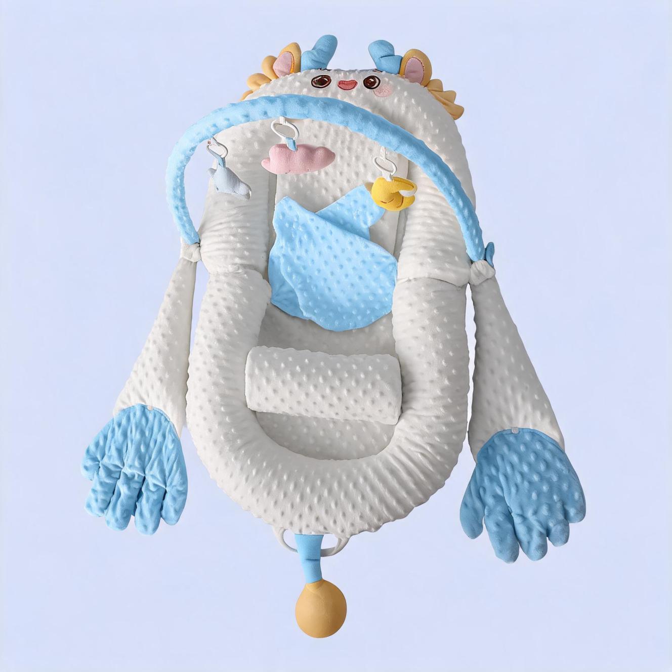 Foldable Baby Bedside Sleeper with Toy Bar & Gentle Patting Arm – Portable Infant Lounger Elvis Store