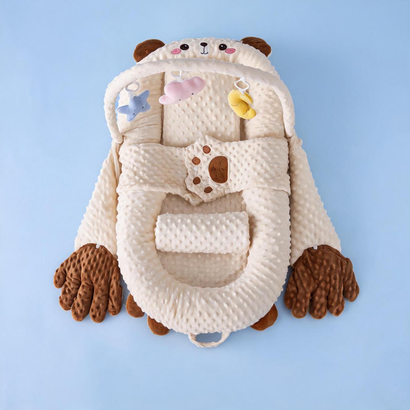 Foldable Baby Bedside Sleeper with Toy Bar & Gentle Patting Arm – Portable Infant Lounger Elvis Store