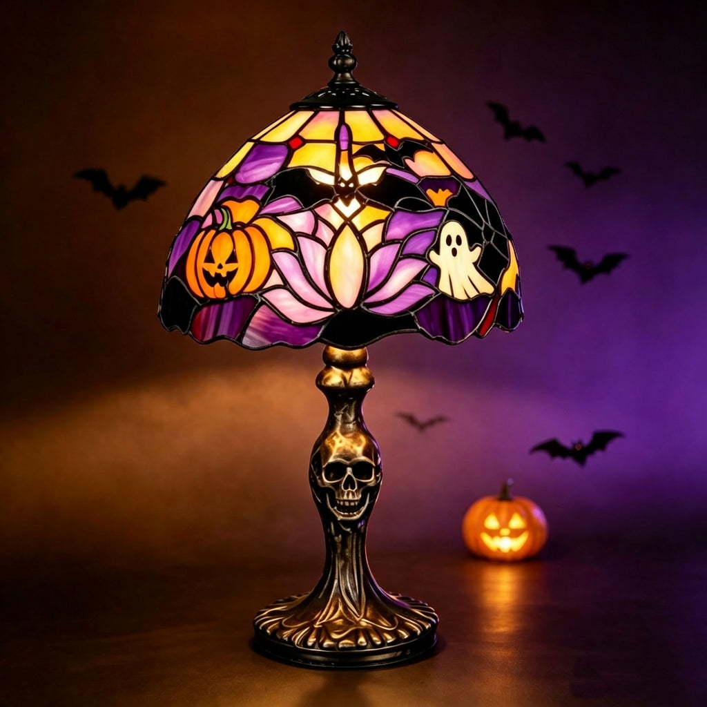 Halloween Pumpkin Resin Table Lamp – Cute Cartoon Pumpkin Decor, American Country Style Holiday Decoration Elvis Store