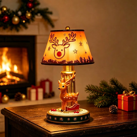 Christmas Resin Table Lamp – Santa Claus, Reindeer & Christmas Tree LED Decorative Night Light Elvis Store