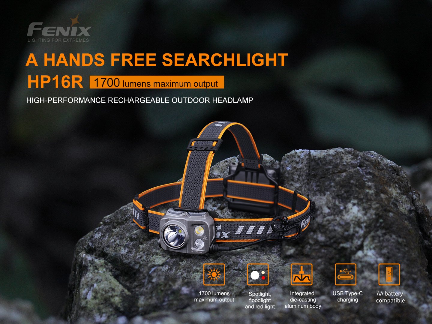 Fenix HP16R 1700 流明 高性能可充電戶外頭燈 Headlamp 愛維斯 照明