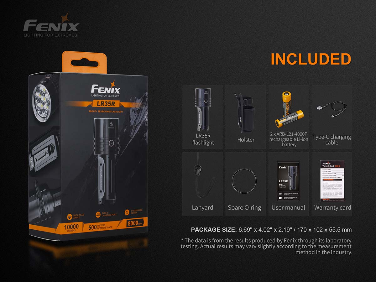 FENIX LR35R RECHARGEABLE FLASHLIGHT 10000 流明 Torch 手電筒 愛維斯 照明