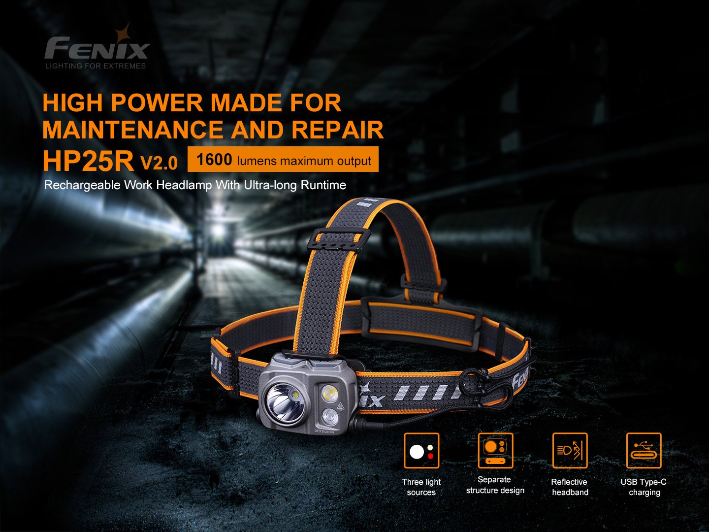 Fenix HP25R V2.0 頭燈1600流明 愛維斯 照明