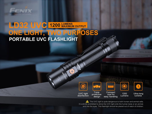 FENIX LD32 UVC Portable UVC Small Straight-Type Torch Flashlight