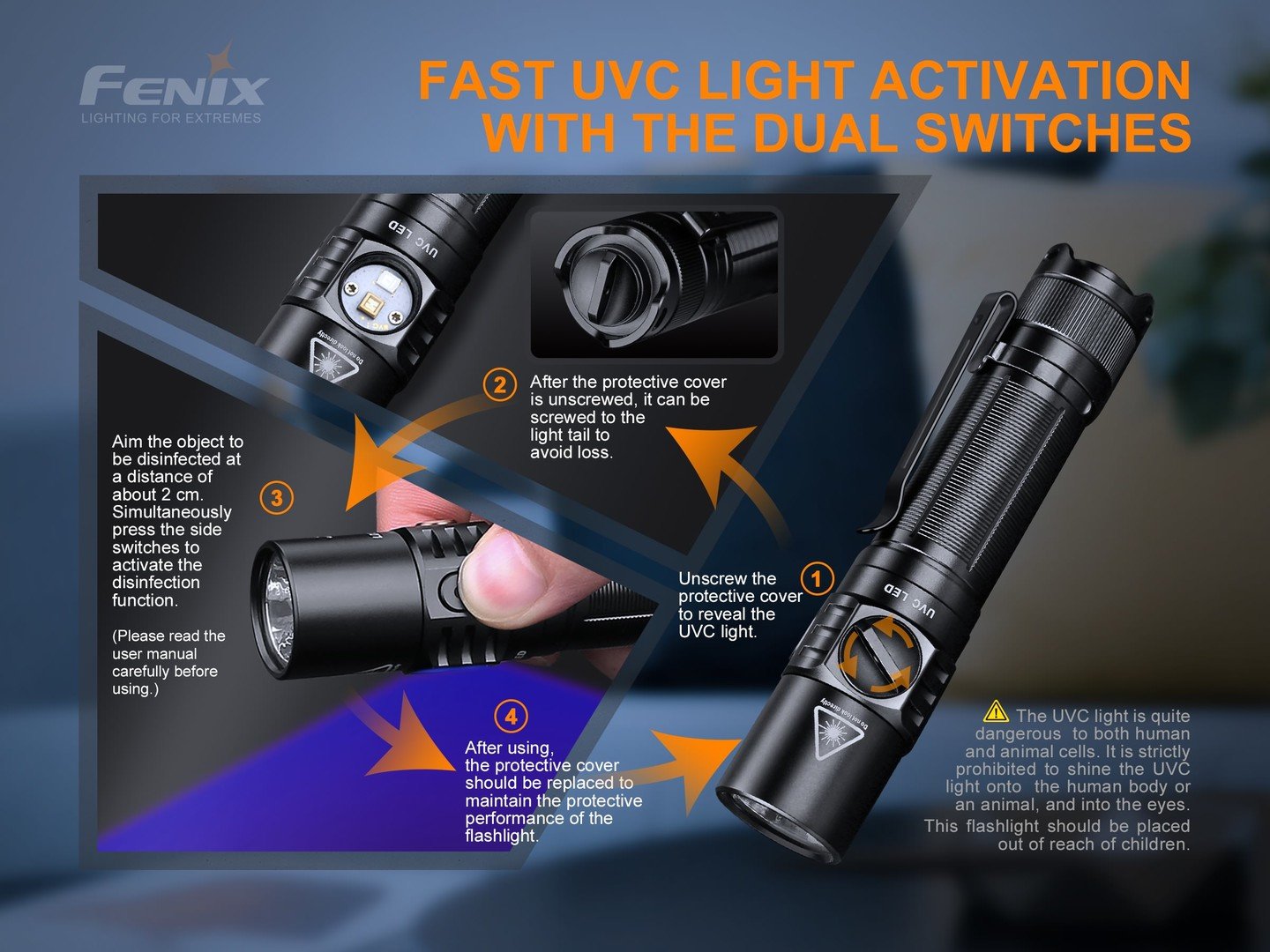 FENIX LD32 UVC 便攜UVC小直筒 Torch Flashlight 愛維斯 照明
