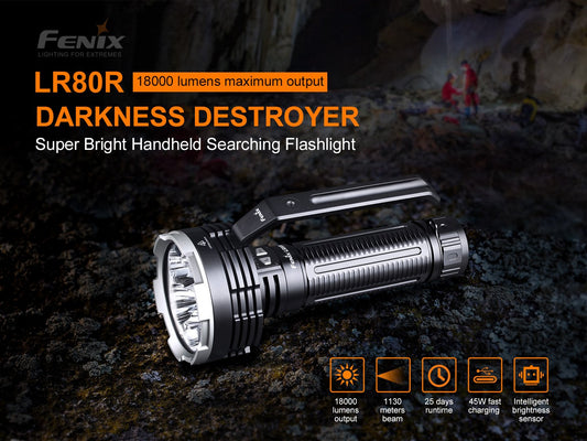 Fenix LR80R High-Brightness Handheld Searchlight with 18,000 Lumens