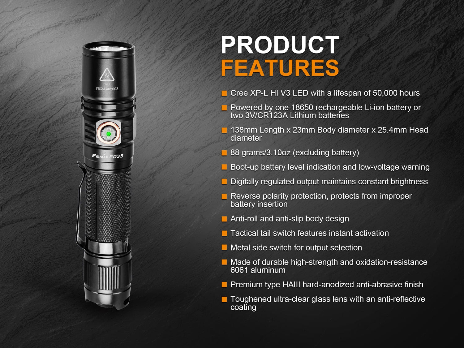 Fenix PD35 V2.0 1000 流明 高性能戰術小直筒 Flashlight Torch 手電筒 愛維斯 照明