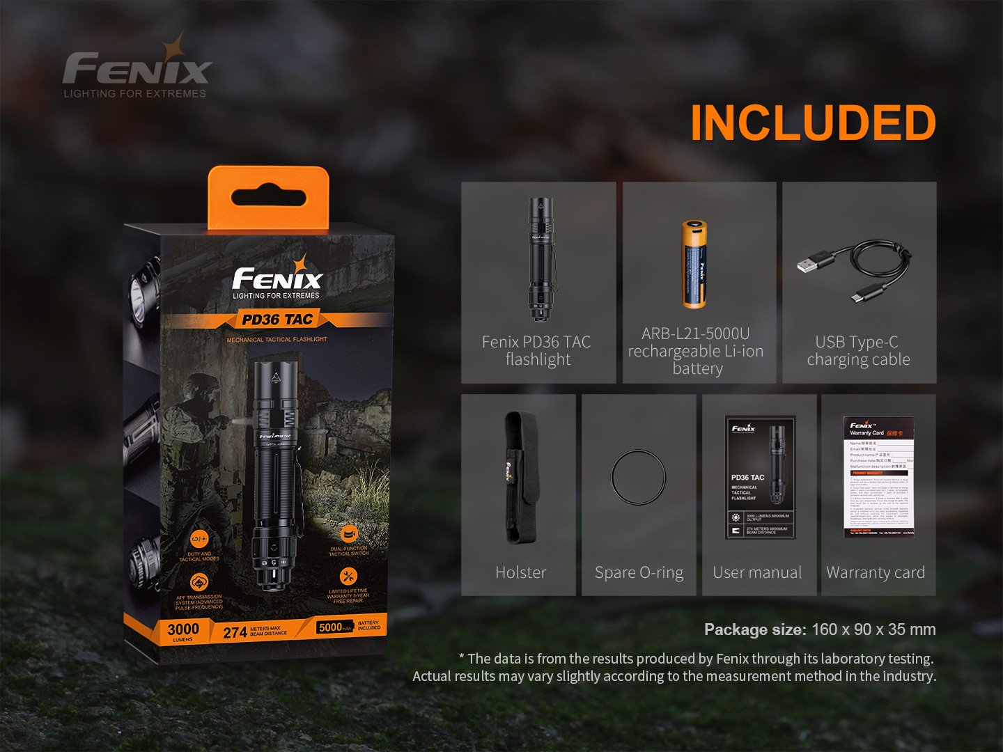 Fenix PD36 TAC 純機械戰術小直筒 3000 流明 愛維斯 照明
