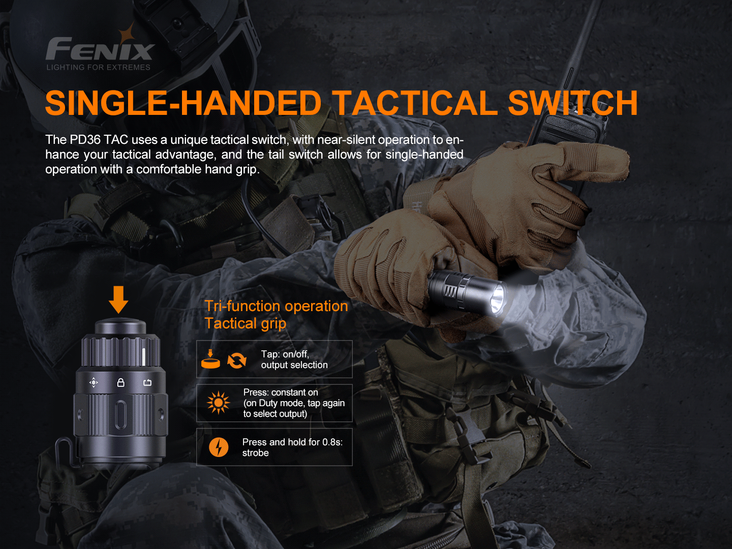 Fenix PD36 TAC 純機械戰術小直筒 3000 流明 愛維斯 照明