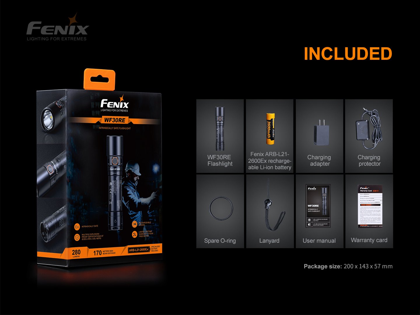 FENIX WF30RE 防爆手電筒 280流明 愛維斯 照明