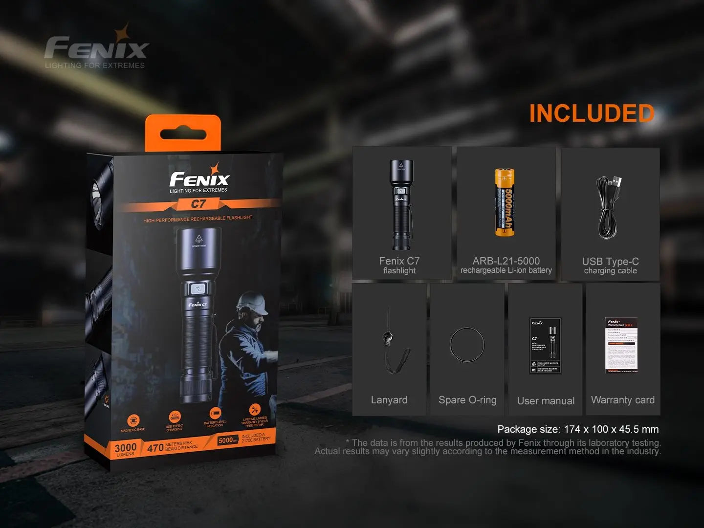 Fenix C7高性能直充作業手電筒 3000流明 愛維斯 照明