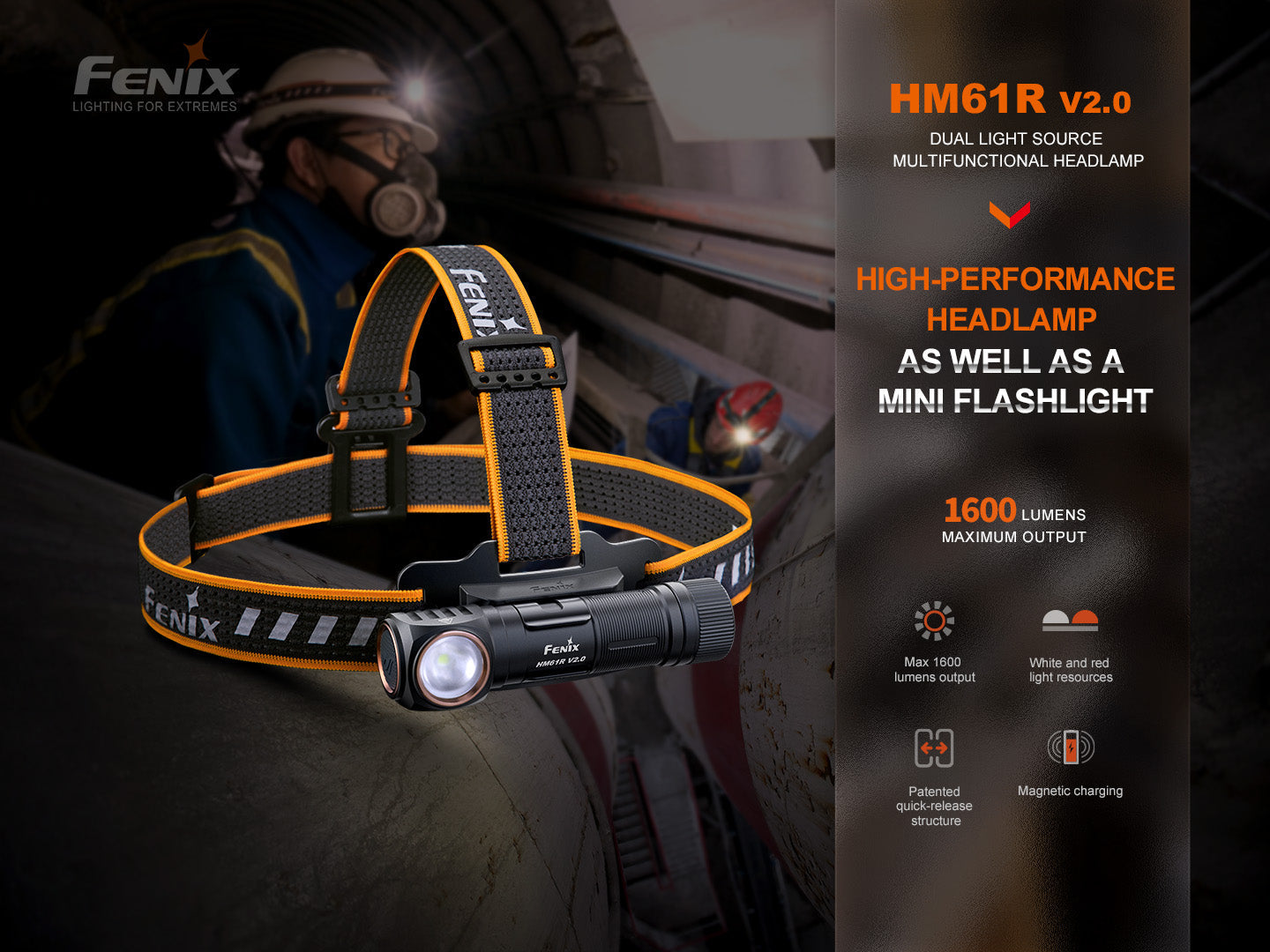 Fenix HM61R V2.0 1600流明162米 LED SST40頭燈 愛維斯 照明