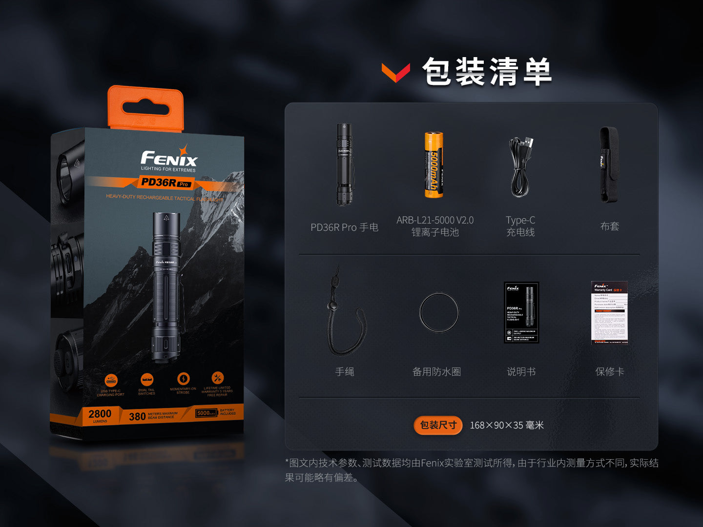 Fenix PD36R PRO 高性能充電戰術小直筒 手電筒 380米 2800流明 愛維斯 照明