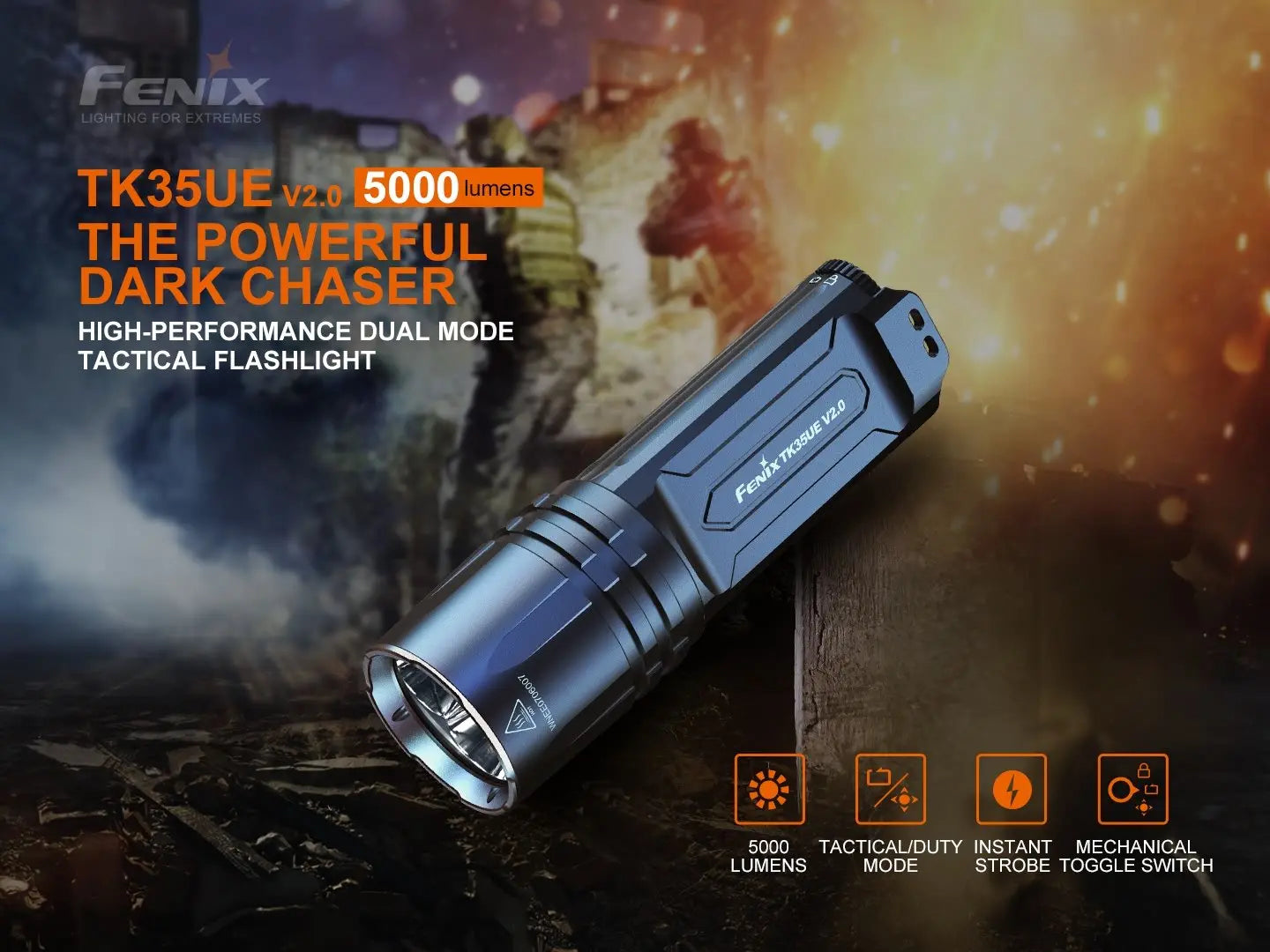 Fenix TK35UE V2.0 高性能雙模式戰術手電筒 5000 流明 愛維斯 照明